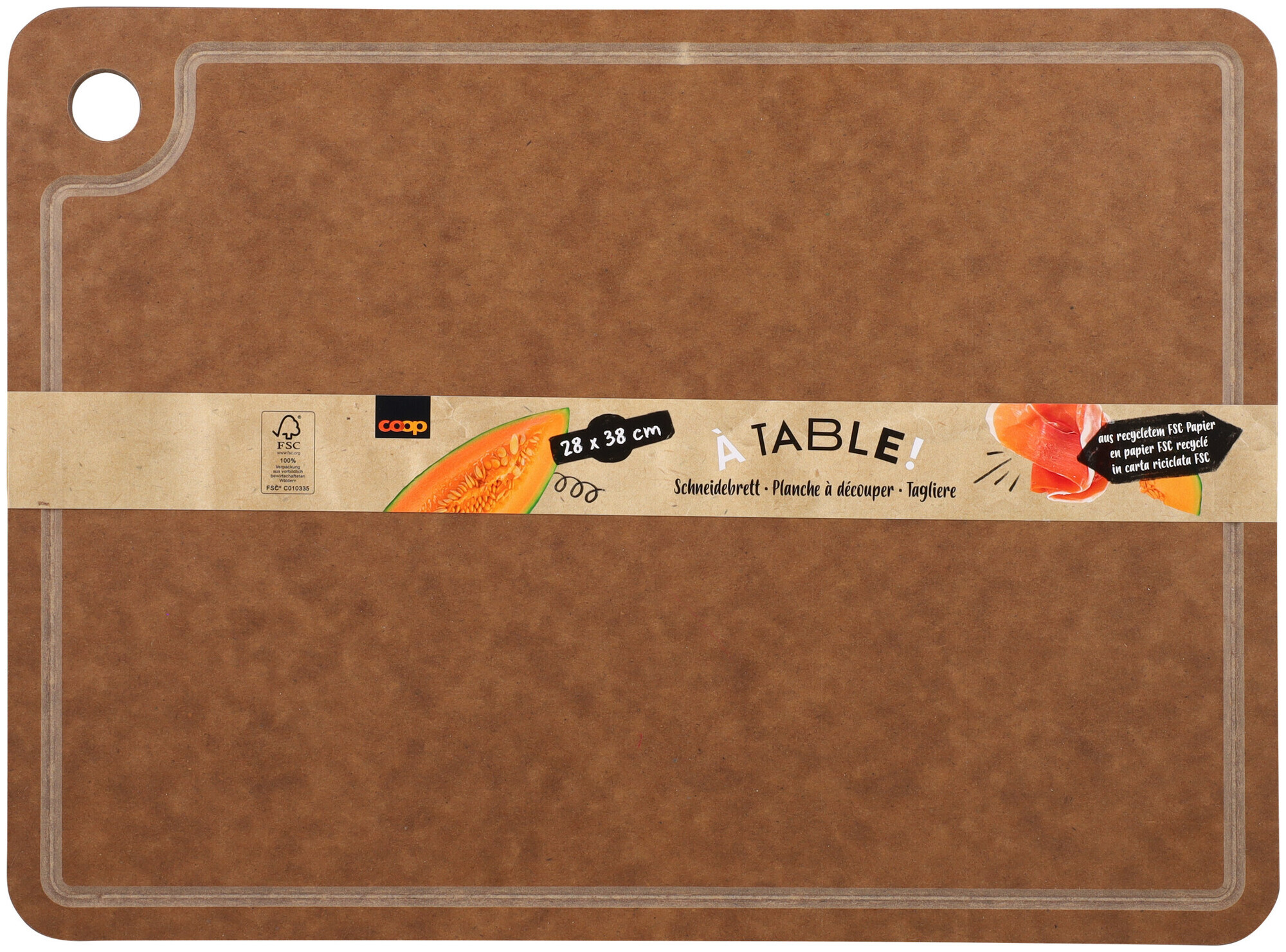 Image of À Table! Schneidebrett braun, 28x38cm