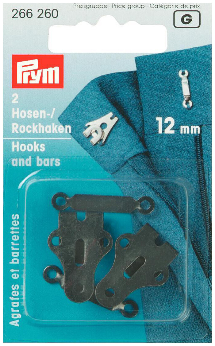 Image of Prym Hosenhaken + Stege schwarz 12 mm 2 Stk.