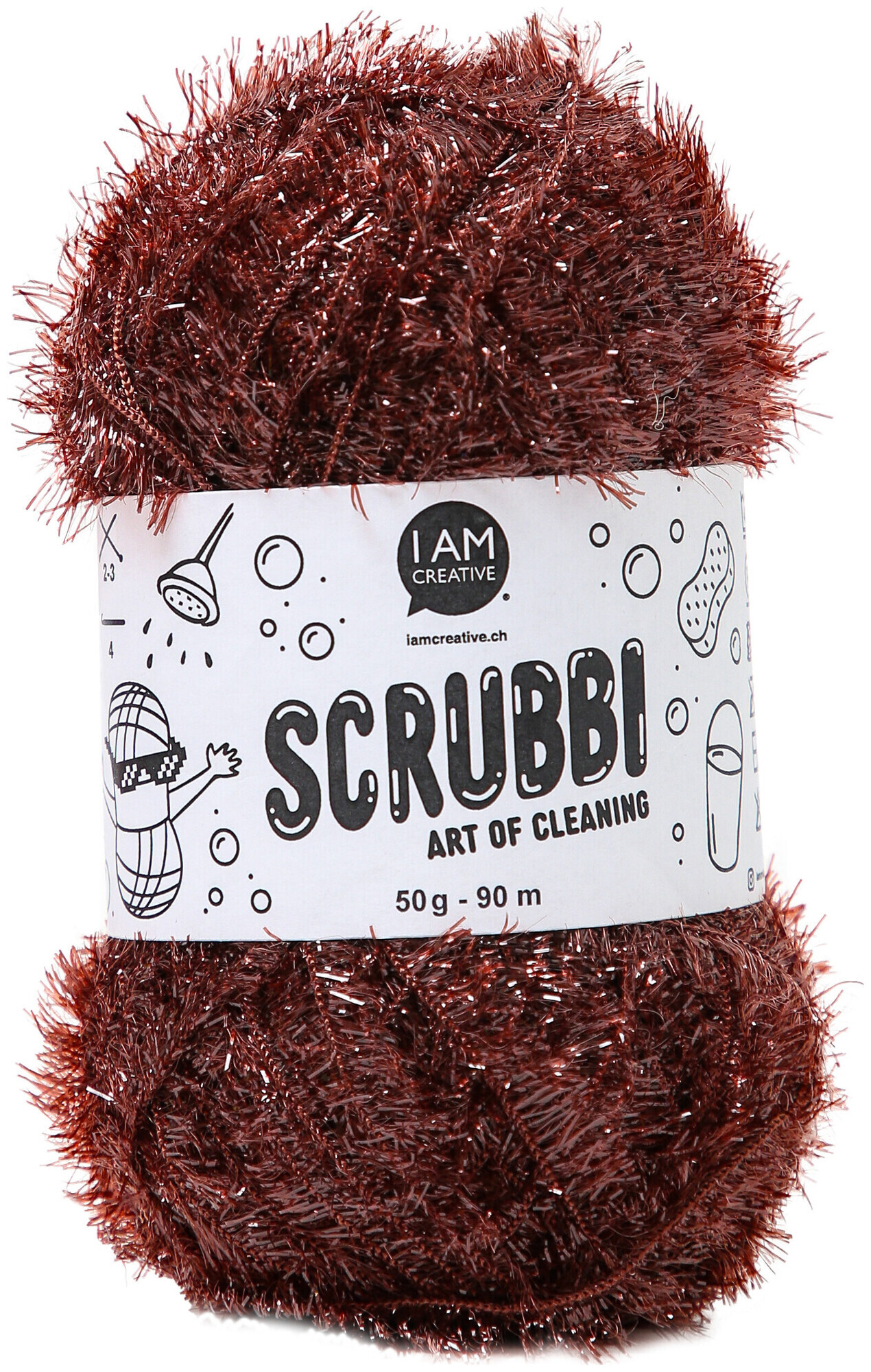 Image of I AM Creative Scrubbi Schwammgarn für Häkeln Stricken & Weben braun 50 g 90 m