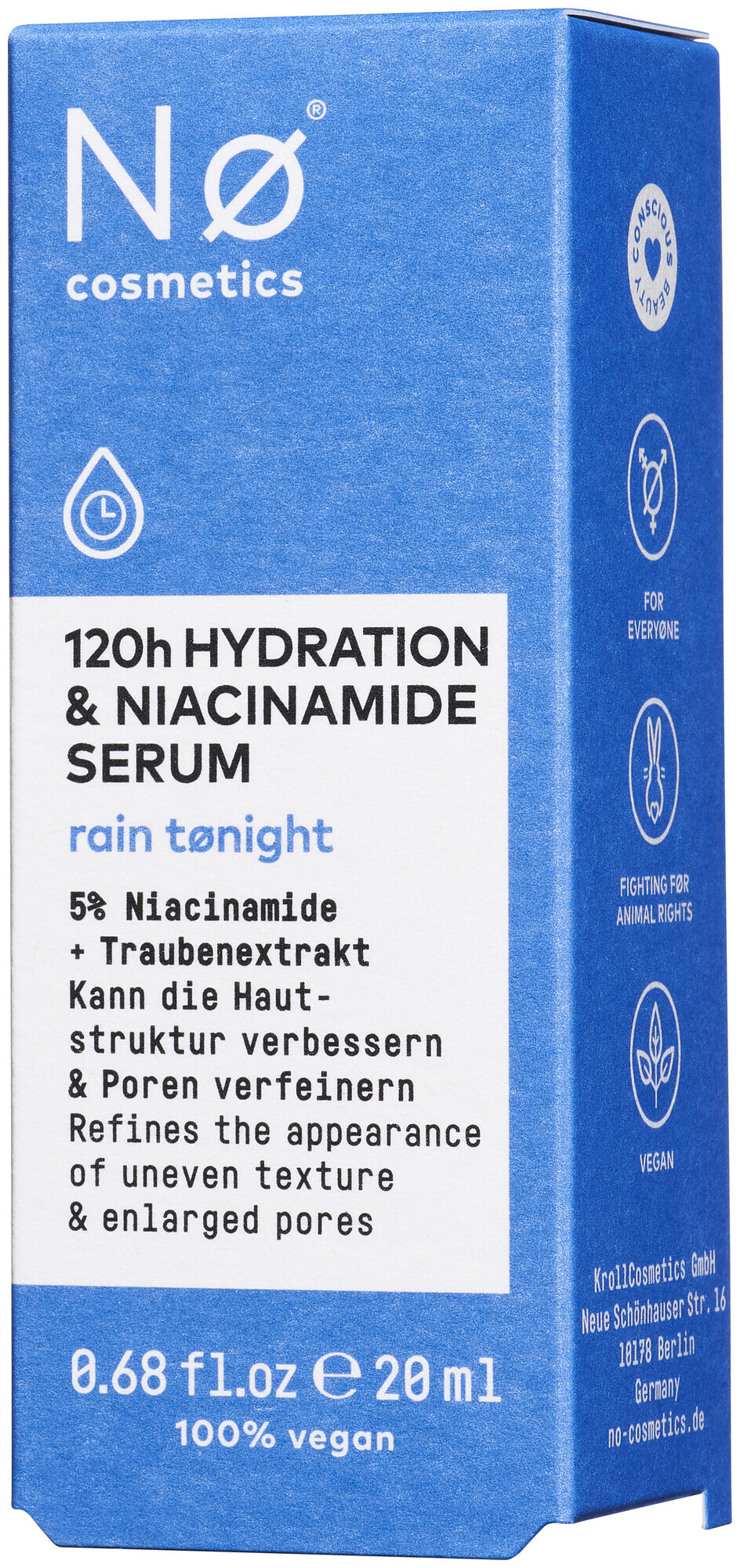 Image of Nø Cosmetics rain tønight 120h Hydration & Niacinamide Serum 20 ml