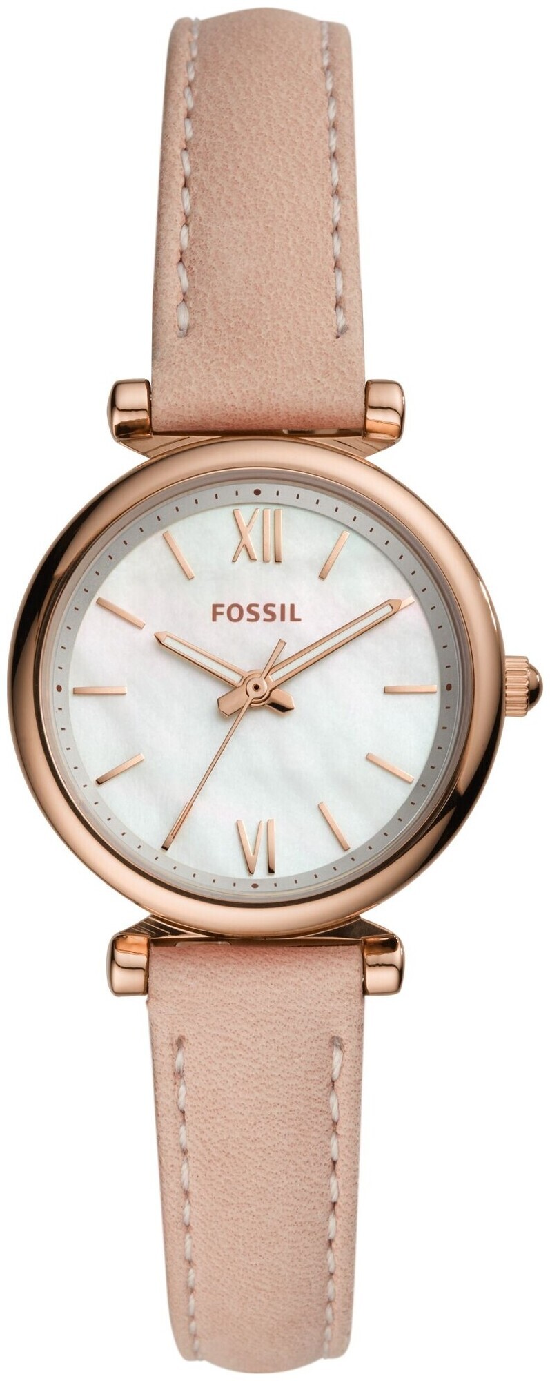 Fossil Damenuhr Carlie Mini Leder Rosé