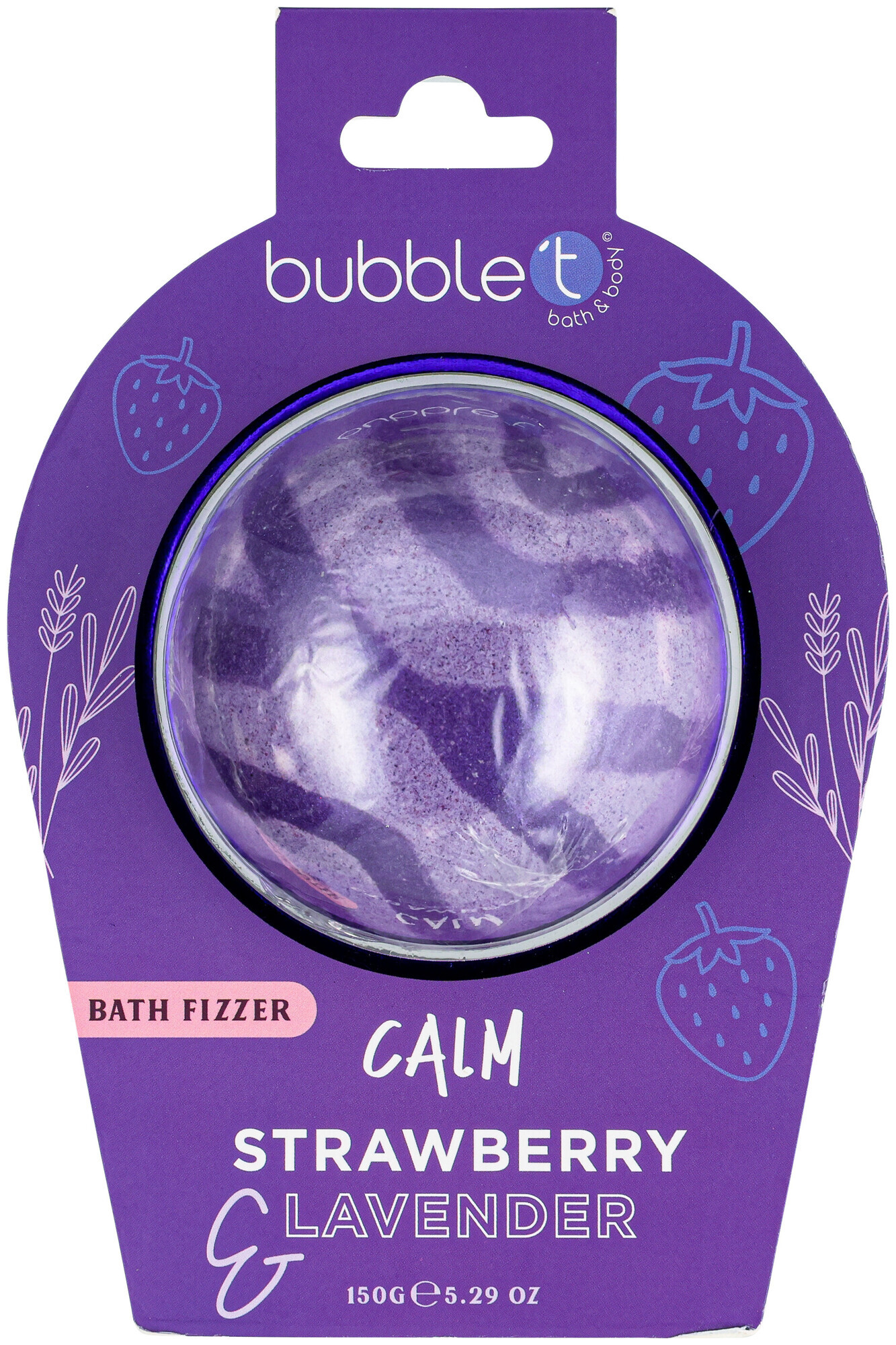 Image of bubble t cosmetics Bubble T Badebombe Erdbeere & Lavendel Beruhigend 150g