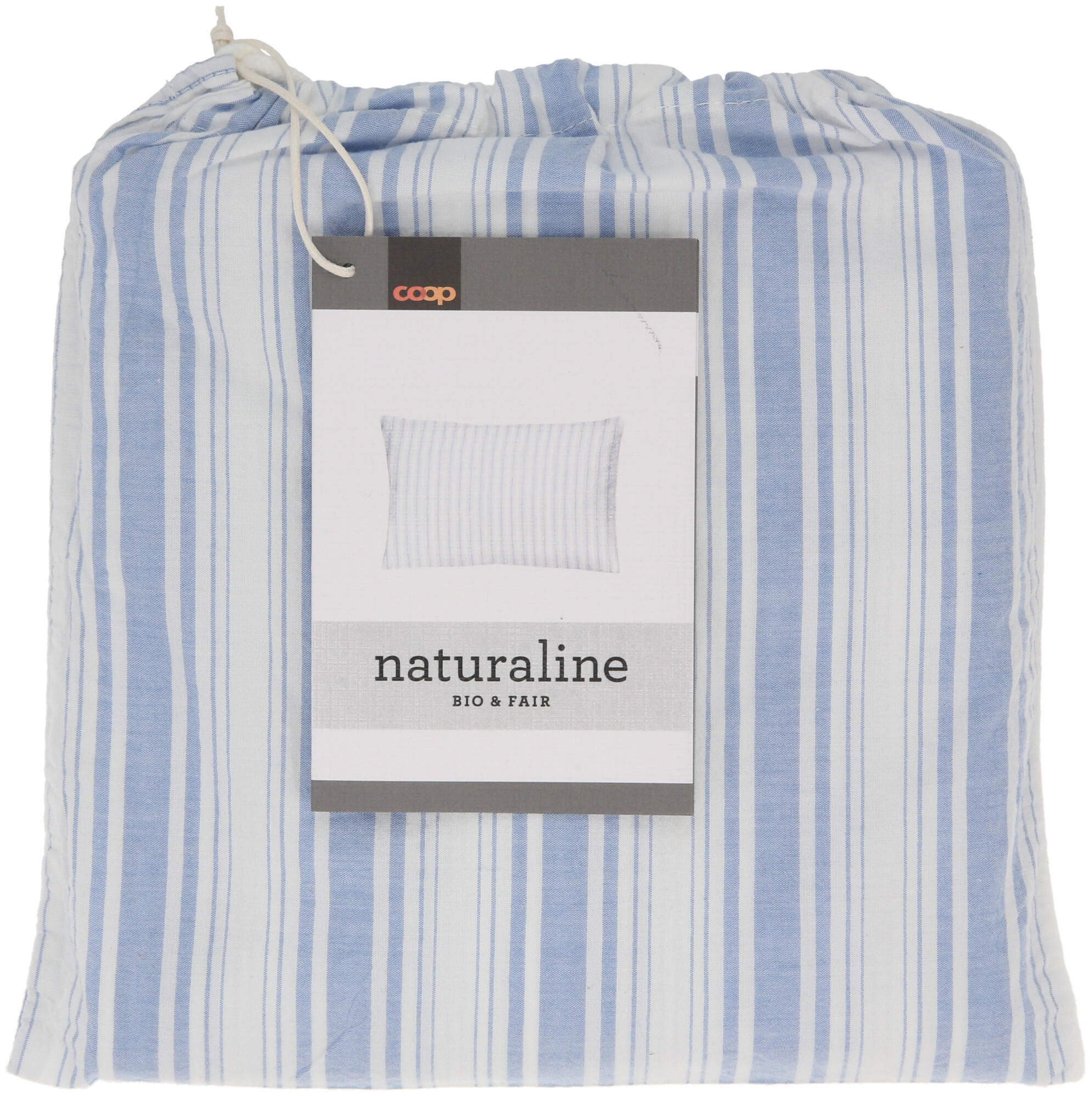 Image of Naturaline Textil Naturaline Kissenbezug Streifen hellblau 65x100 cm