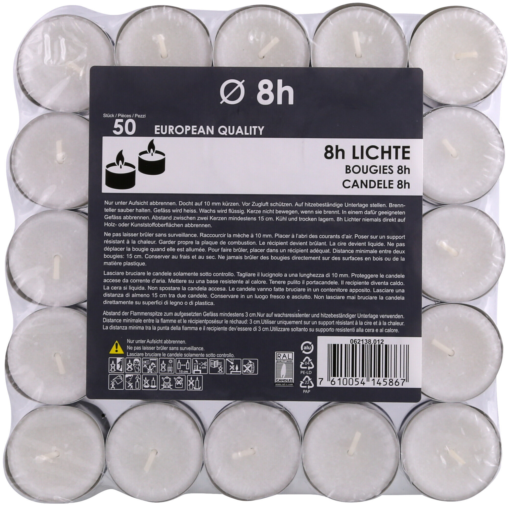 Image of Teelichter 8h 50 Stück