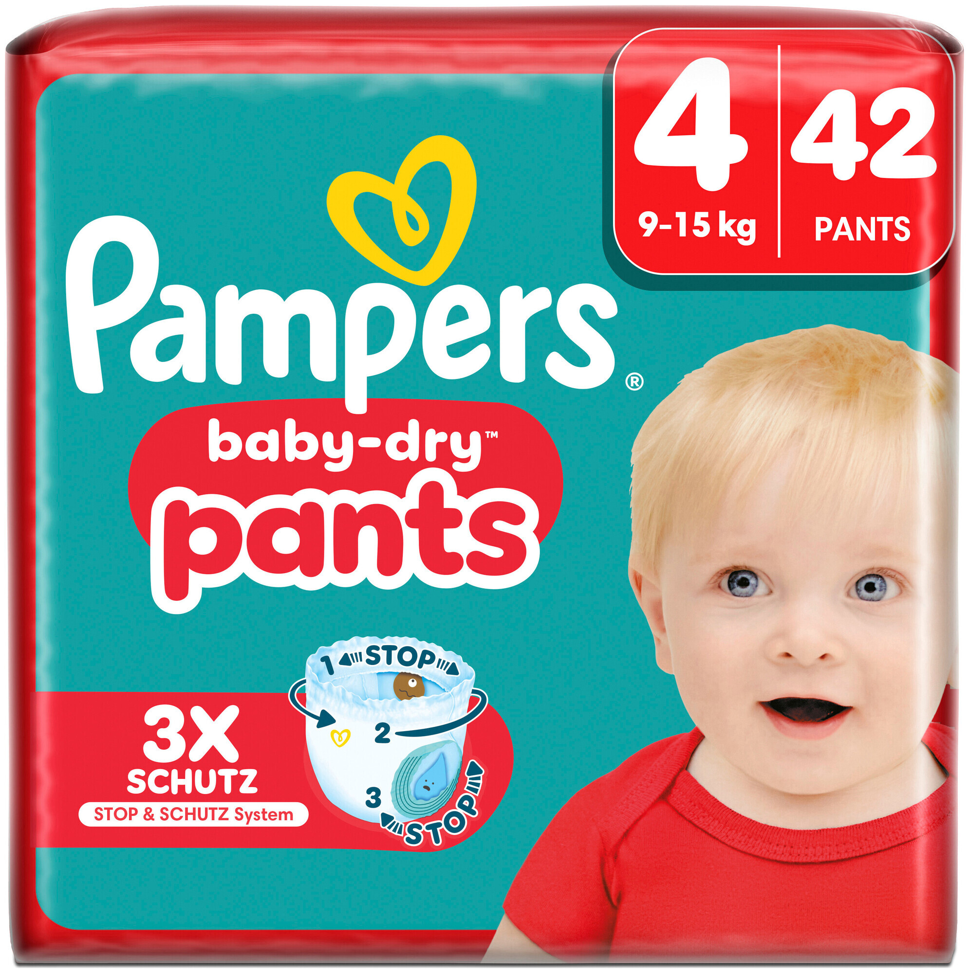 Pampers Baby Dry Pants Grösse 4 Maxi 9-15kg 42 Stück