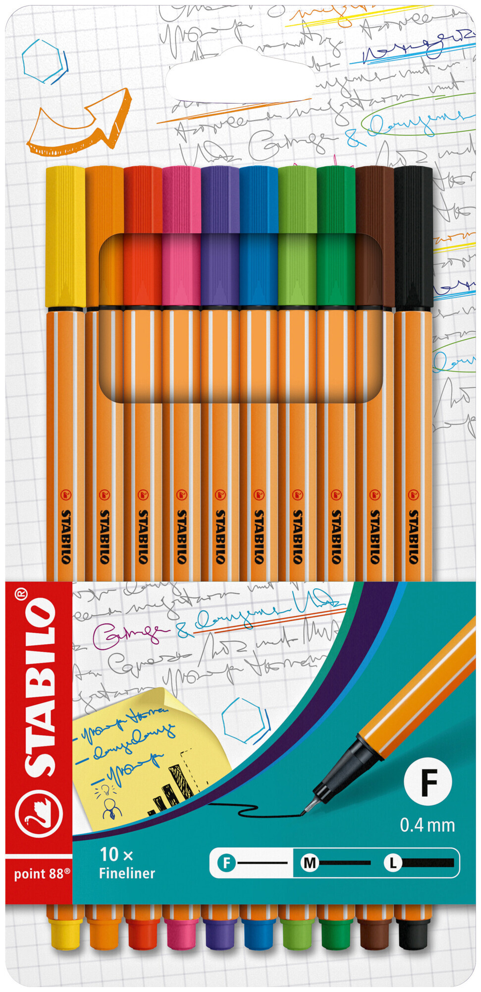 Image of Stabilo Feinschreiber point 88 10er Etui Standardfarben