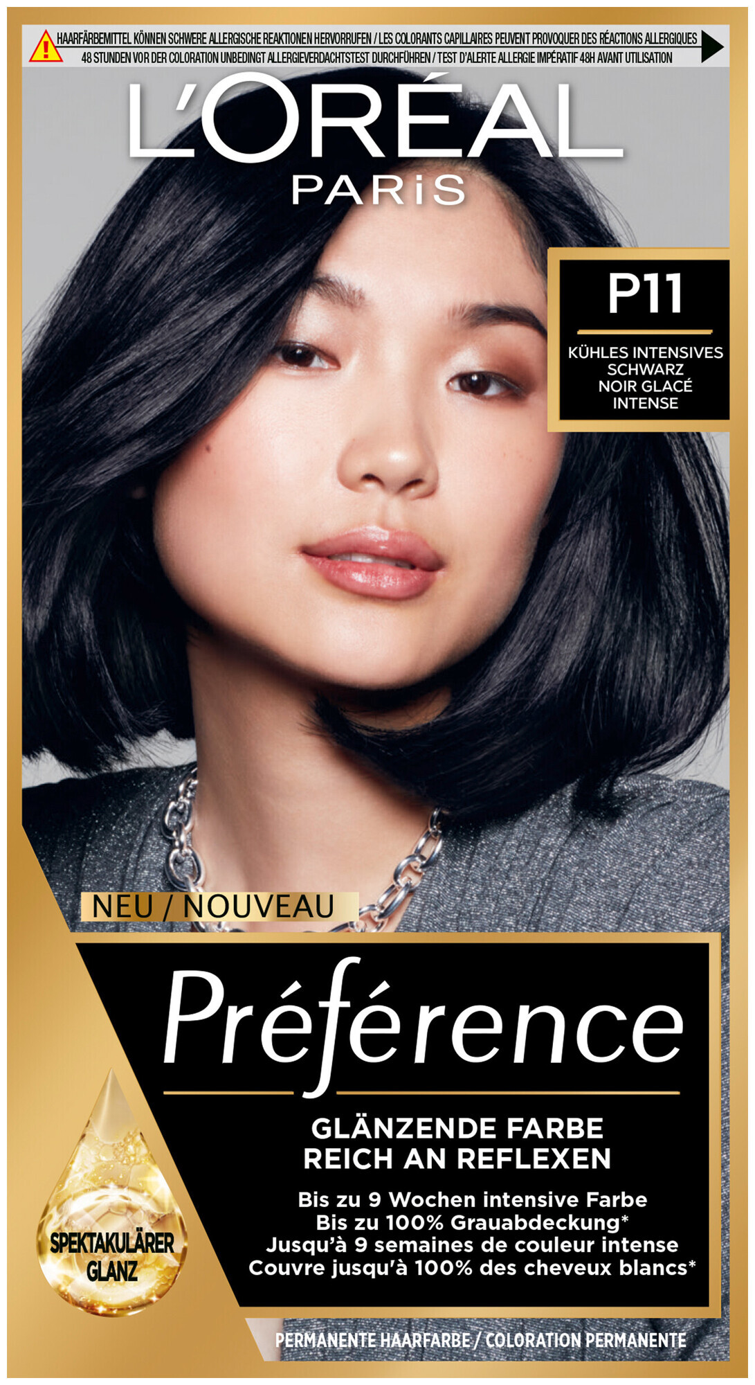 L'Oréal Paris Préférence P11 Kühles Intensives Schwarz/Noir glacé intense, 1Stk