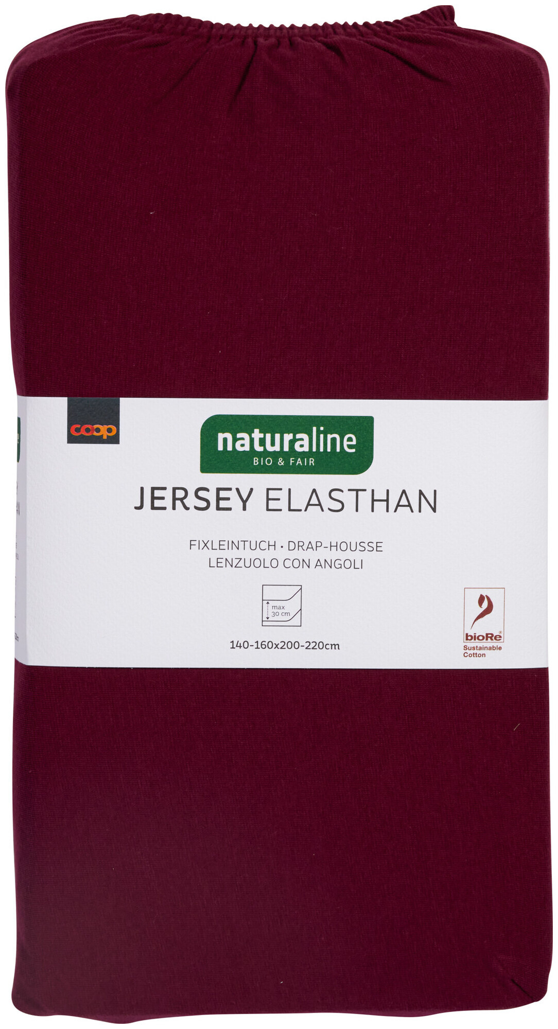 Image of Naturaline Textil Bio Fixl. Jersey EA 160x200 bordo