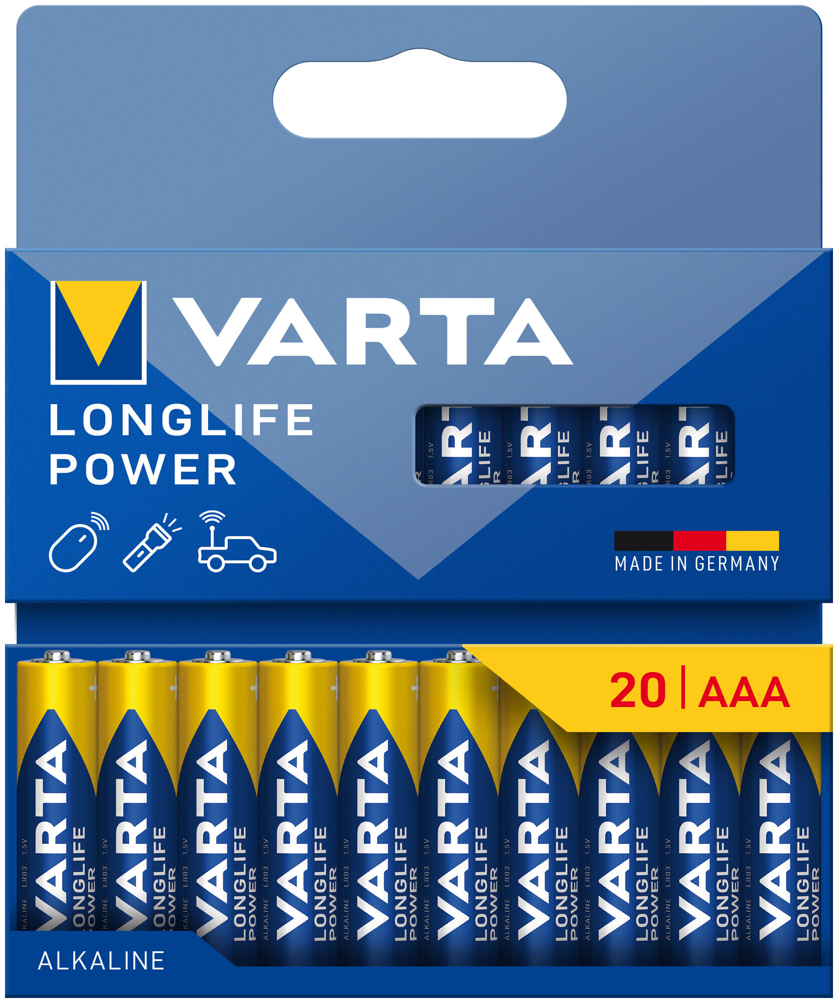 Varta Batterien Longlife Power Aaa/Lr03 20 Stück