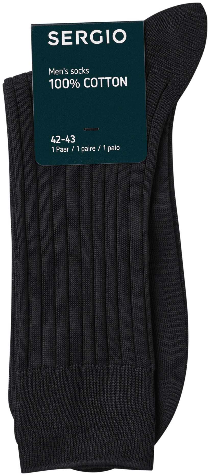 Sergio chaussettes 100% coton Noir 42 - 43