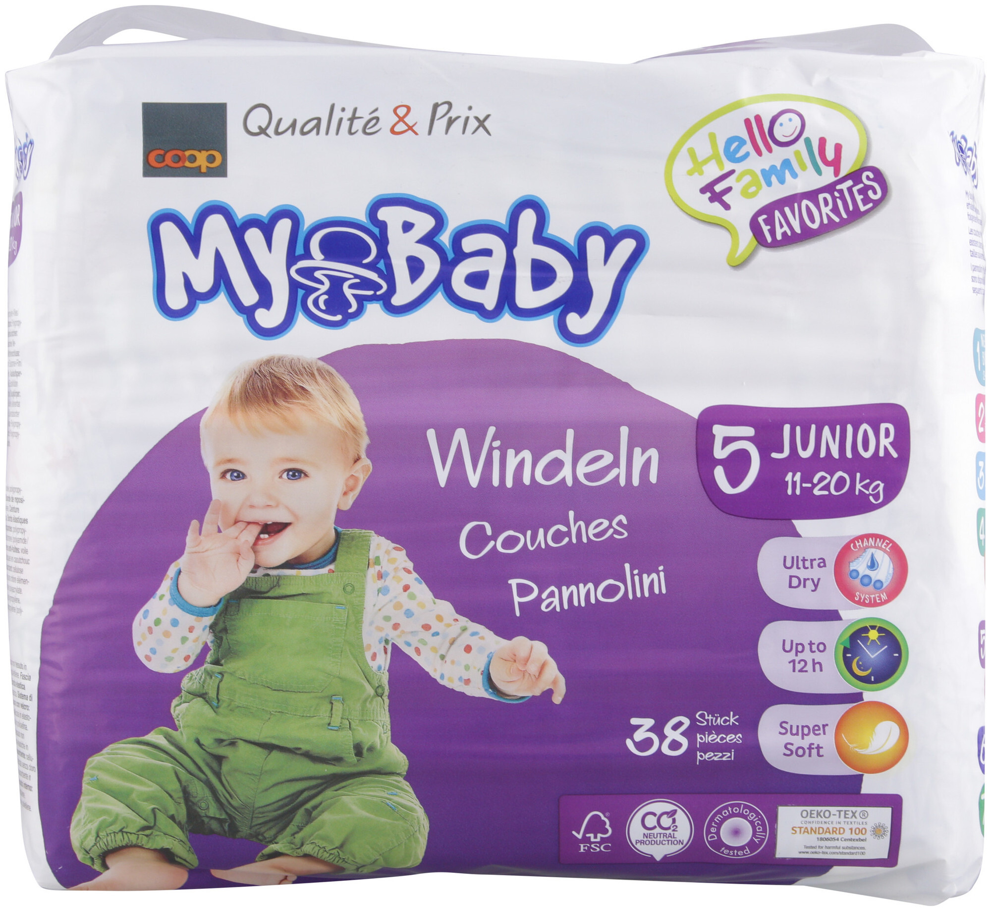 Image of My Baby Windeln Grösse 5 Junior, 11-16kg, 38 Stück