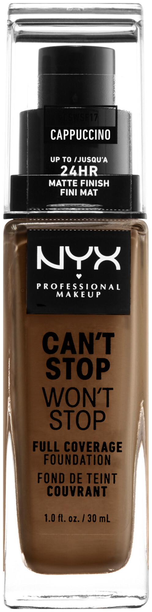 Image of NYX Professional Makeup Can't Stop Won't Stop Foundation, Cappuccino