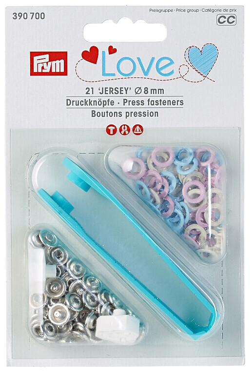 Prym Love Druckknopf Color Snaps Jersey bunt 8 mm 21 Stk.