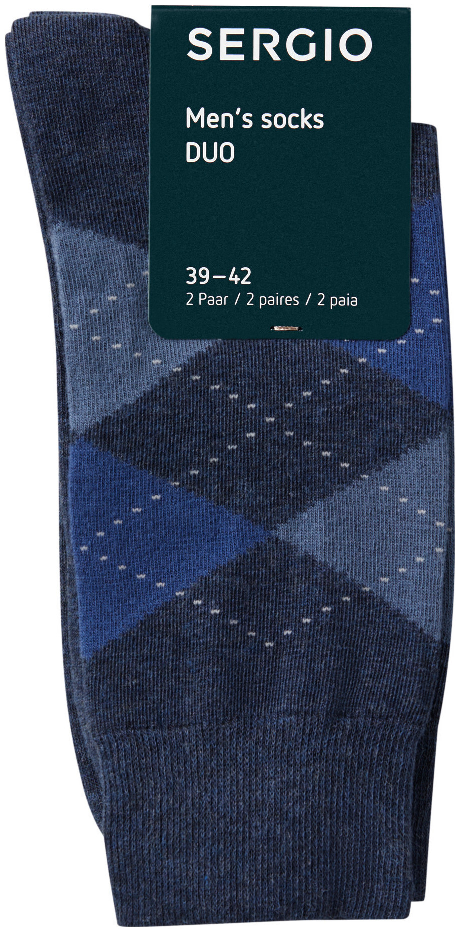 Image of Sergio Socken Rhomben Duo Blau 39 - 42