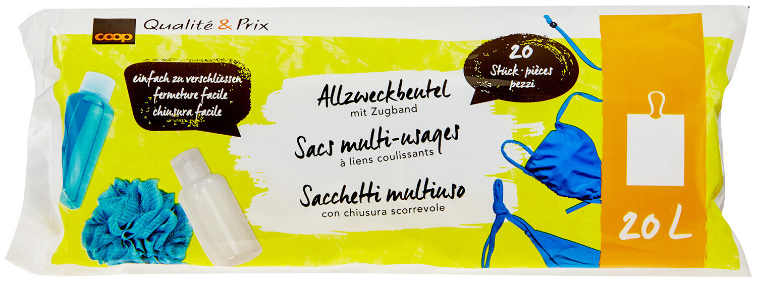 Coop Qualité & Prix Allzweckbeutel mit Zugband 20L 20 Stück