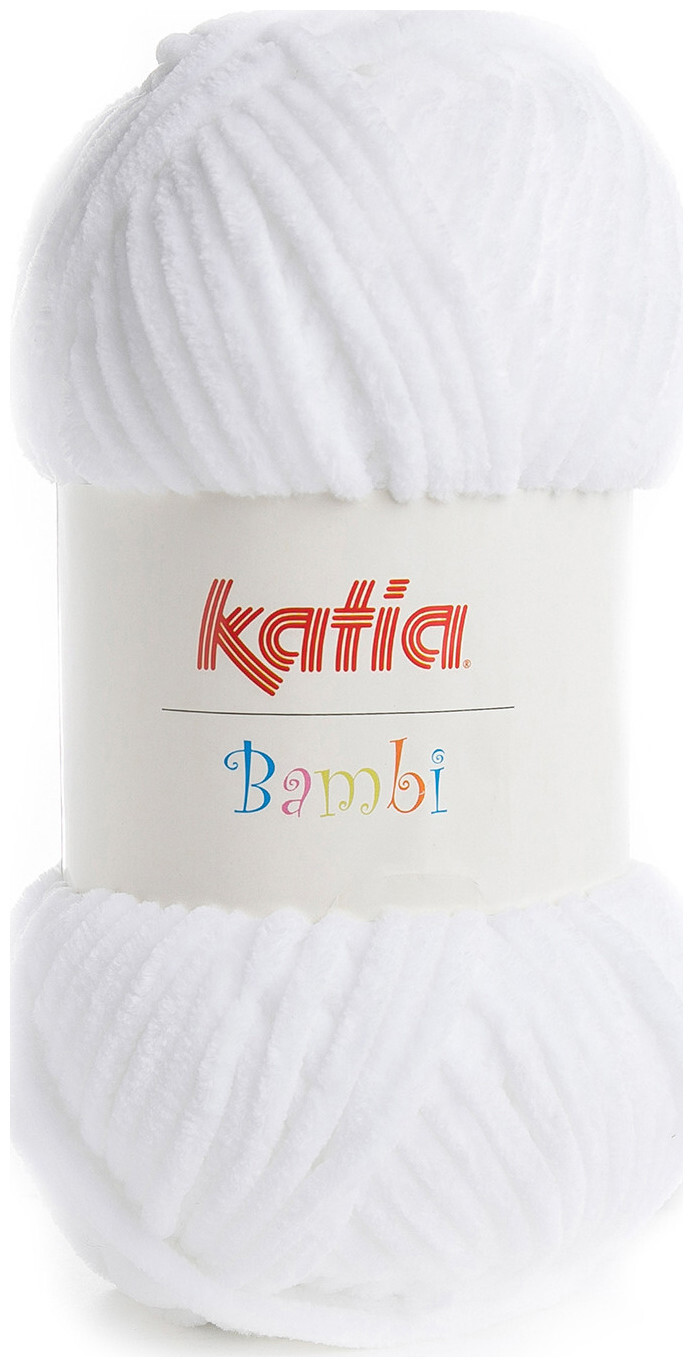 Image of Katia Bambi 300 Chenillegarn weiss 100g