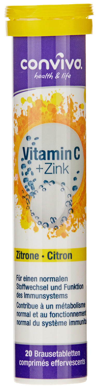 Image of conviva Vitamin C + Zink Zitrone 20 Stück