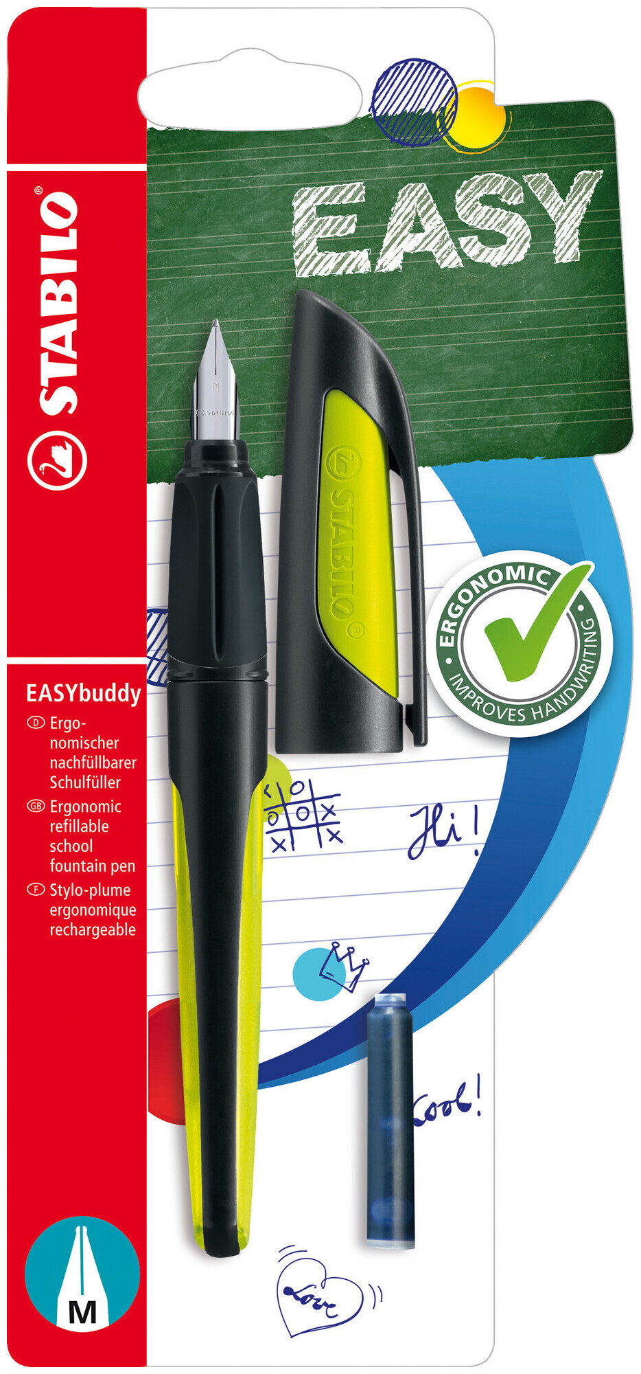 Image of Stabilo EASYbuddy Füller schwarz/limettengrün