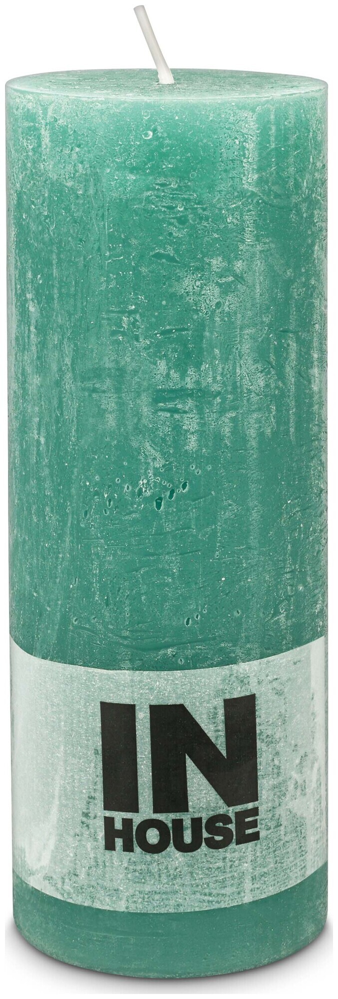 Image of Inhouse Zylinderkerze Rustic 68x180 Meeresgrün