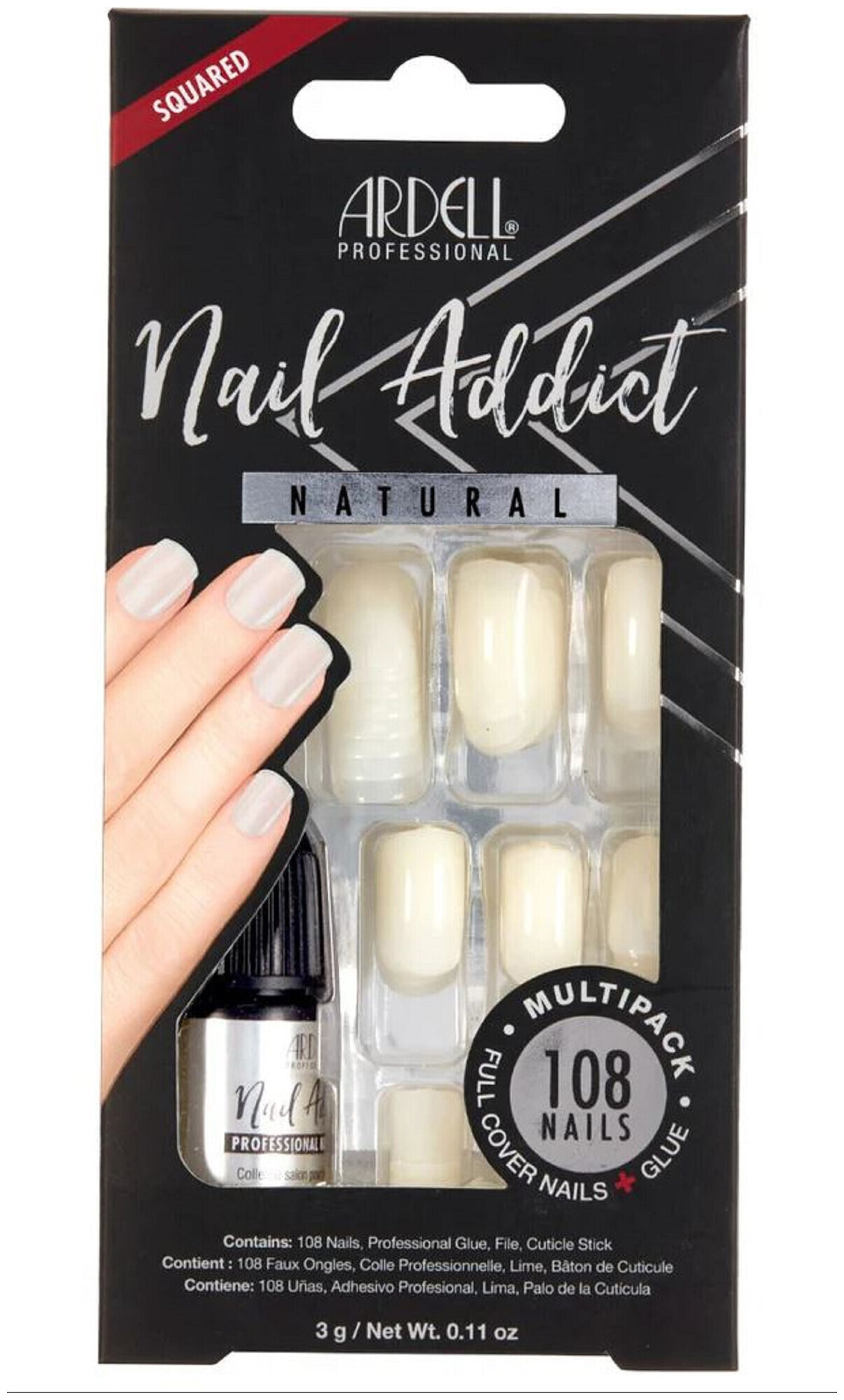 Image of Ardell Nail Addict Natural Squared - Multipack