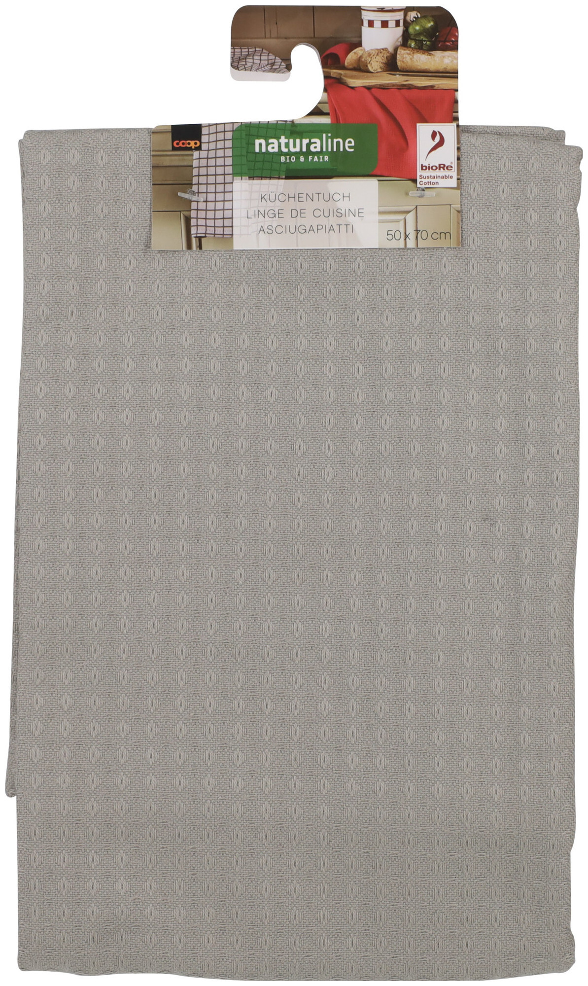 Image of Naturaline Textil Naturaline Waffelküchentuch grau 50x70cm