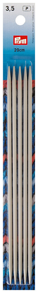 Image of Prym Strumpfstricknadeln, grau 3.50 mm, 20 cm, Karte 5 Stk., Aluminium