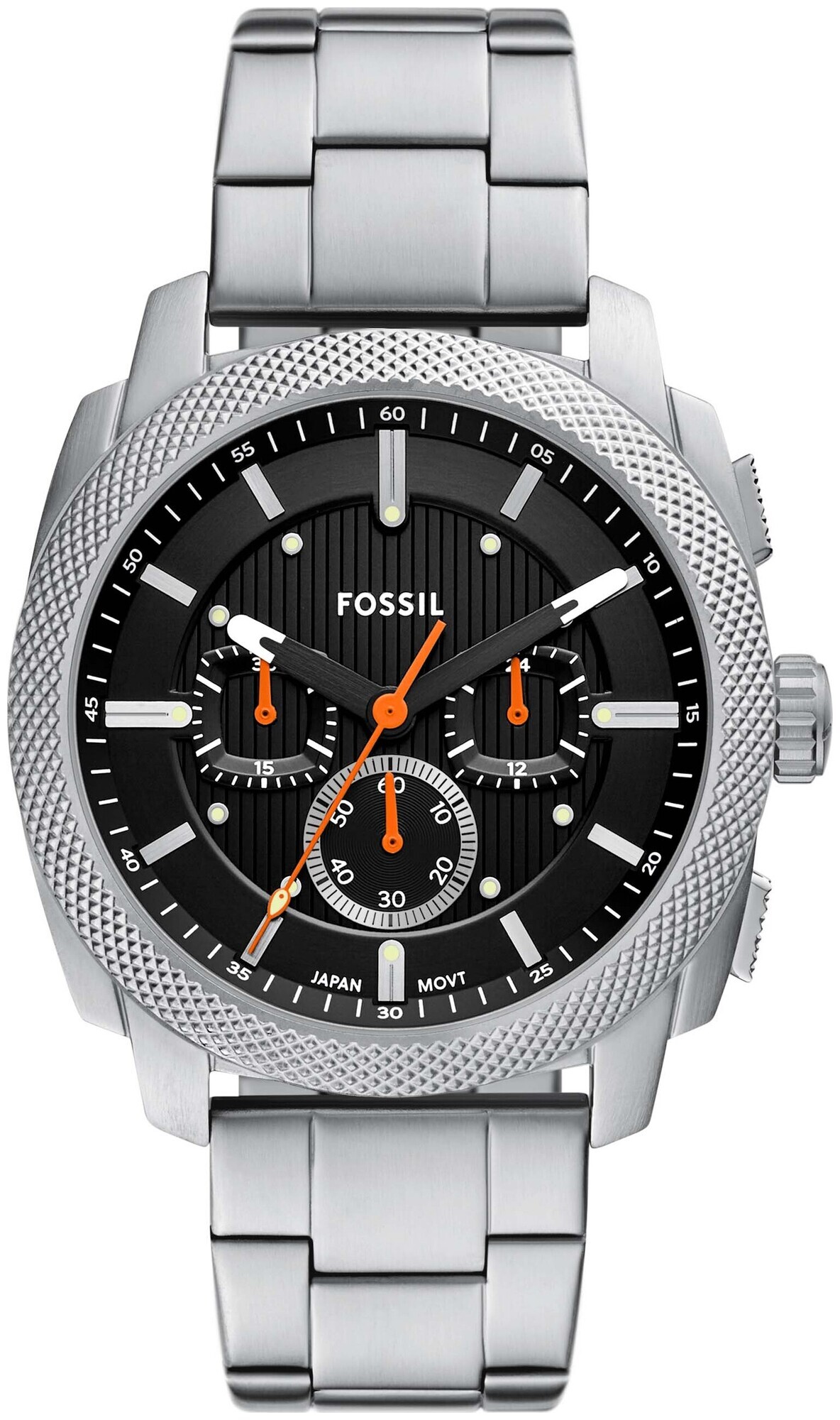 Fossil Herren Machine UHR aus Edelstahl Silber