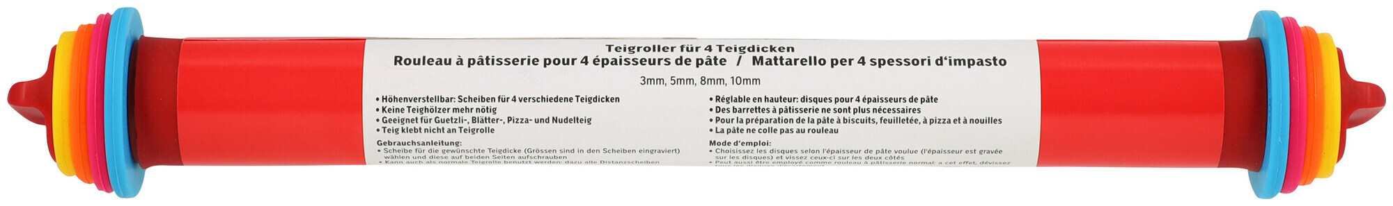 Image of Teigrolle mit Distanzringen rot
