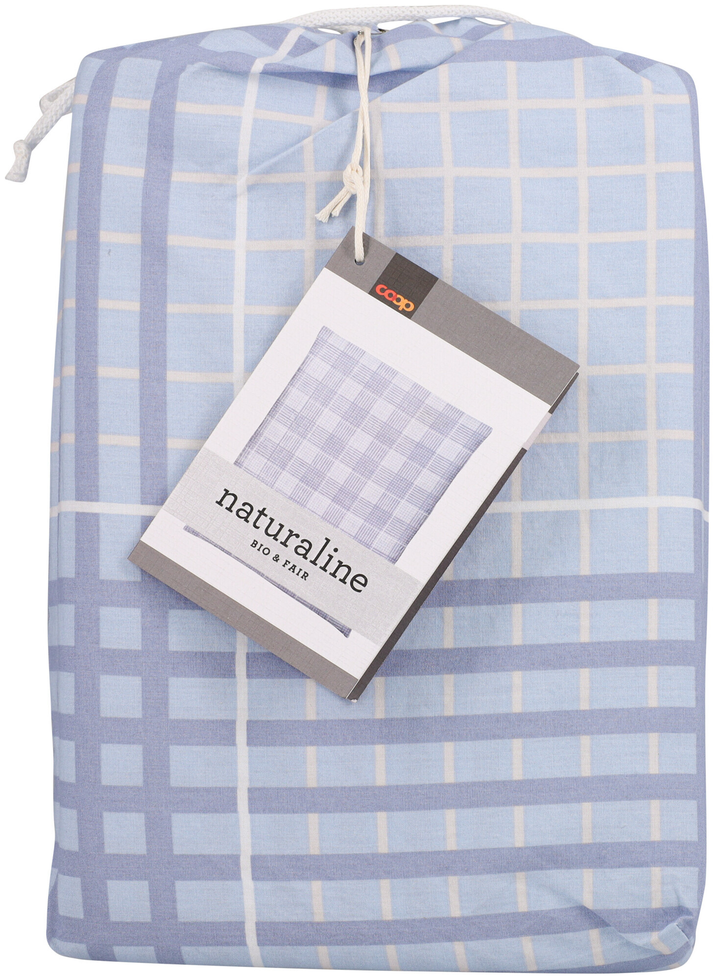 Image of Naturaline Textil Naturaline Duvetbezug Zoom Check blau 160x210 cm