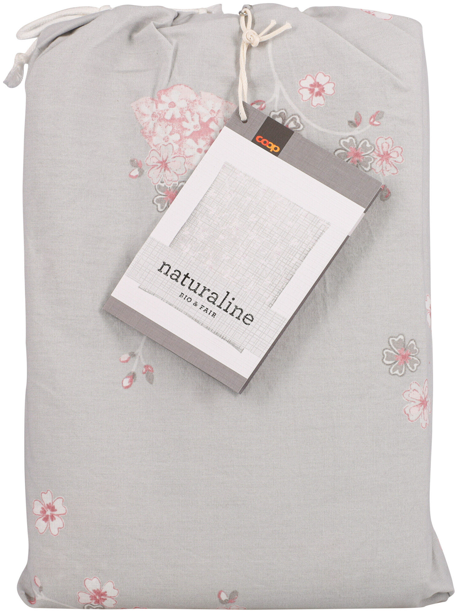 Image of Naturaline Textil Naturaline Duvetbezug Fiorella grau 160x210 cm