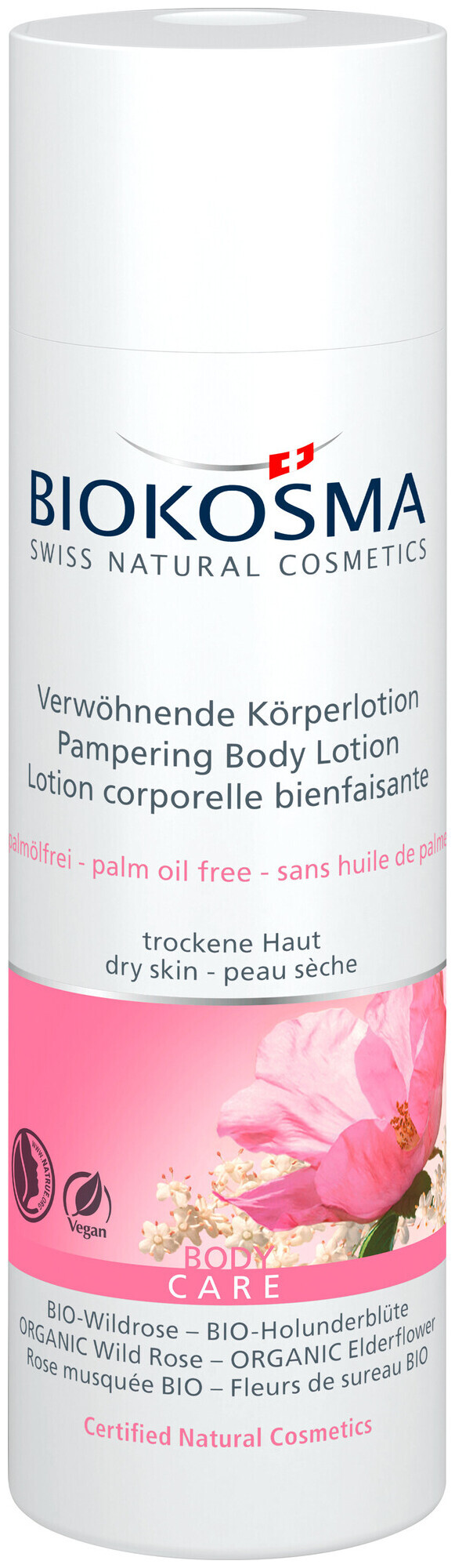 Image of Biokosma Verwöhnende Körperlotion Bio-Wildrose – Bio-Holunderblüte