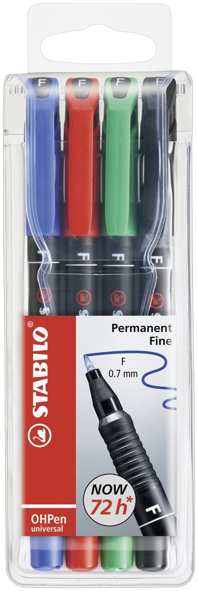 Image of Stabilo Folienschreiber OHPen permanent fein 4er Etui