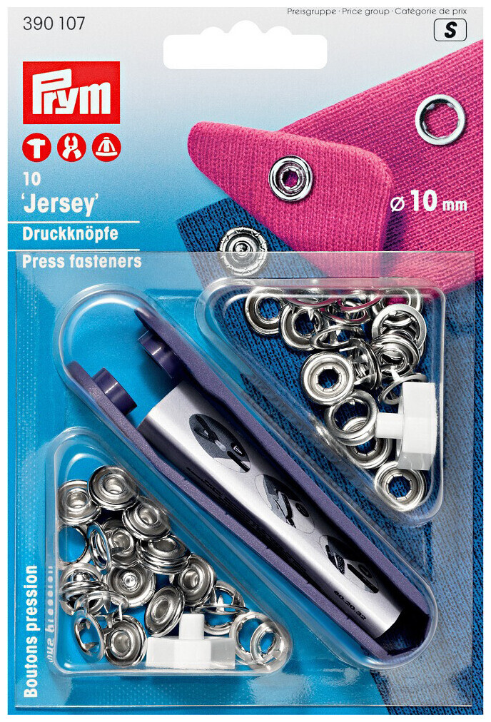 Prym Druckknopf Jersey Ring silber 10 mm 10 Stk.