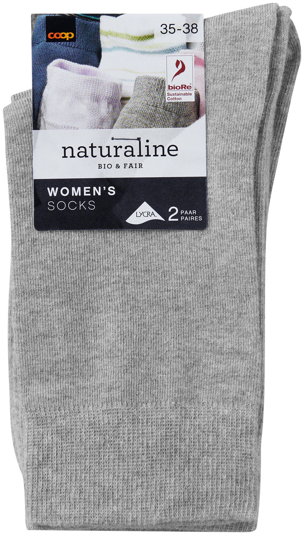 Image of Naturaline Textil Naturaline Damen Socken Glatt Duo Grau 35 - 38