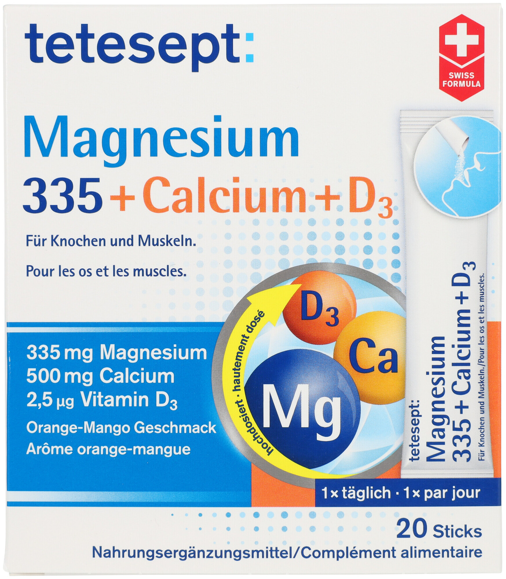 Image of tetesept Magnesium 335 Calcium + D3 20 Sticks 20 Sticks