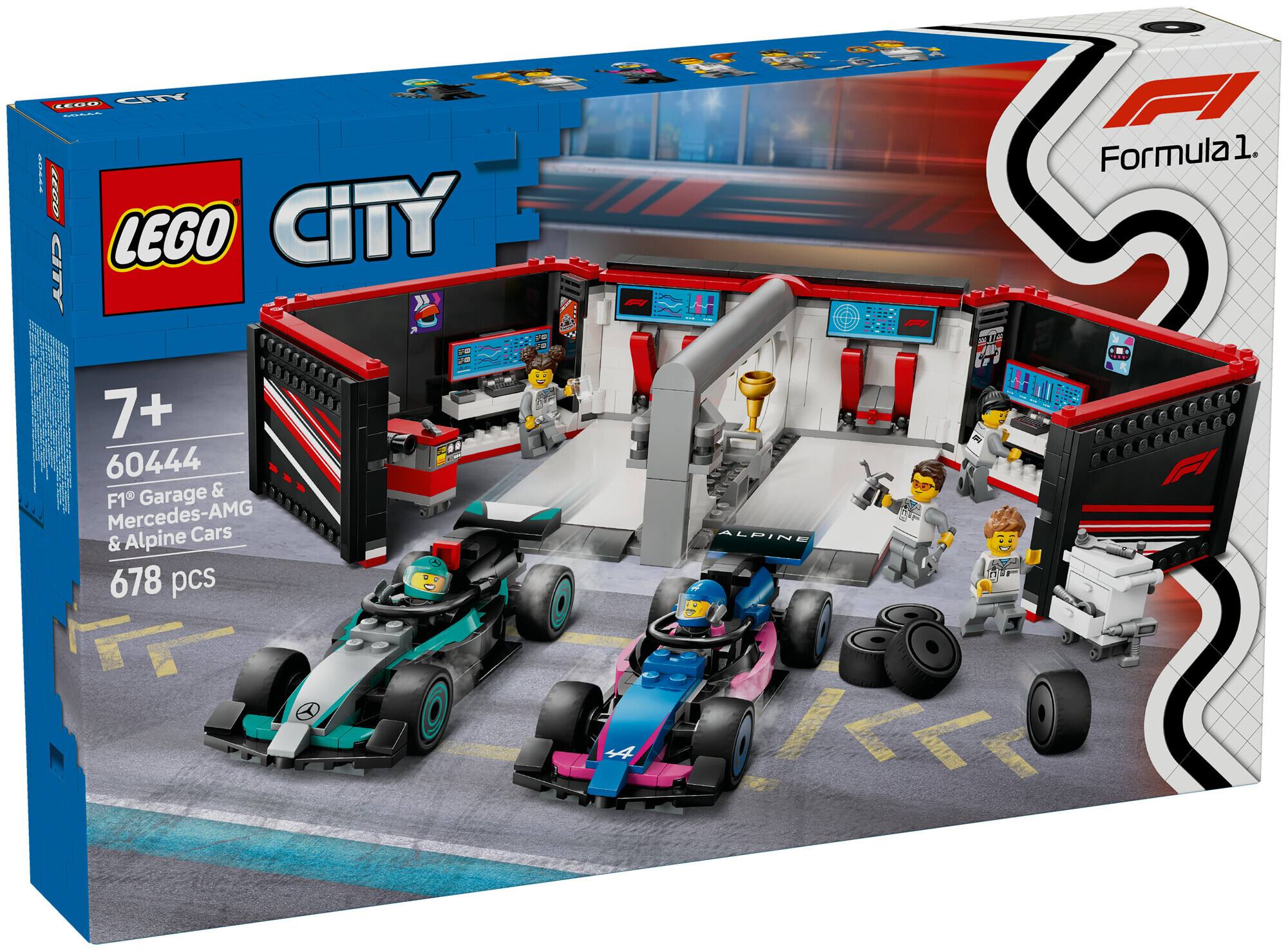 Lego City Lego City 60444 F1 Garage mit Mercedes-AMG & Alpine Rennautos ab 7 Jahren