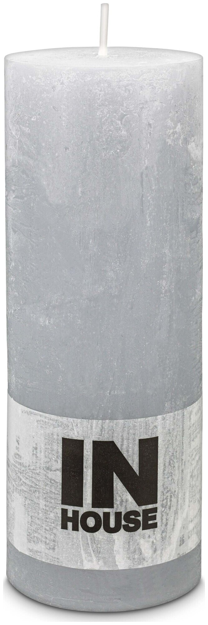 Image of Inhouse Zylinderkerze Rustic 68x180 Hellgrau