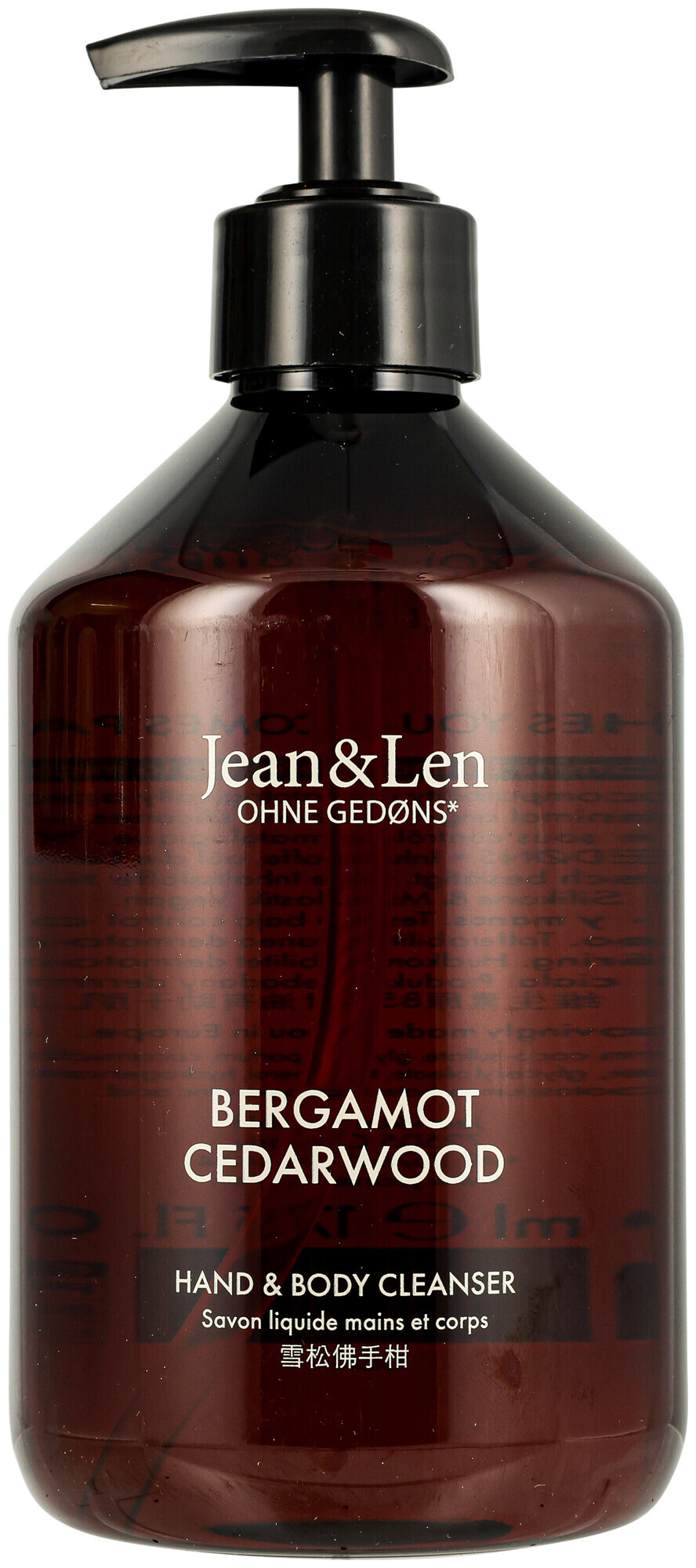 Image of Jean&Len Hand & Body Cleanser Bergamot/Cedarwood 500 ml