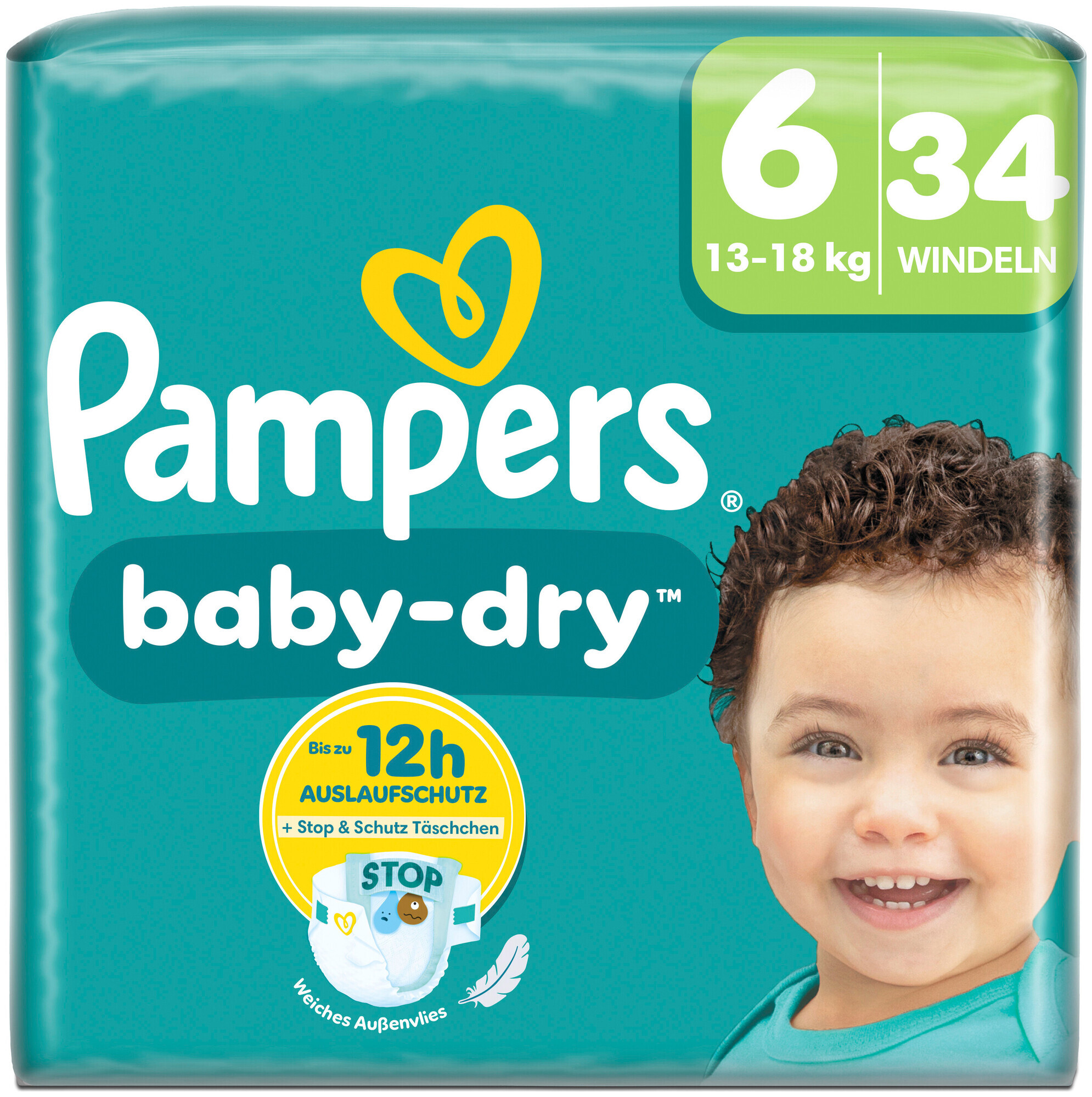 Image of Pampers Baby Dry Grösse 6 Extra Large 13-18kg 34 Stück