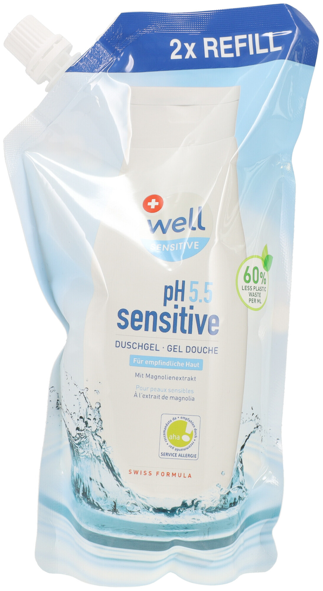 Image of well pH5.5 sensitive Dusch Refill 500Ml