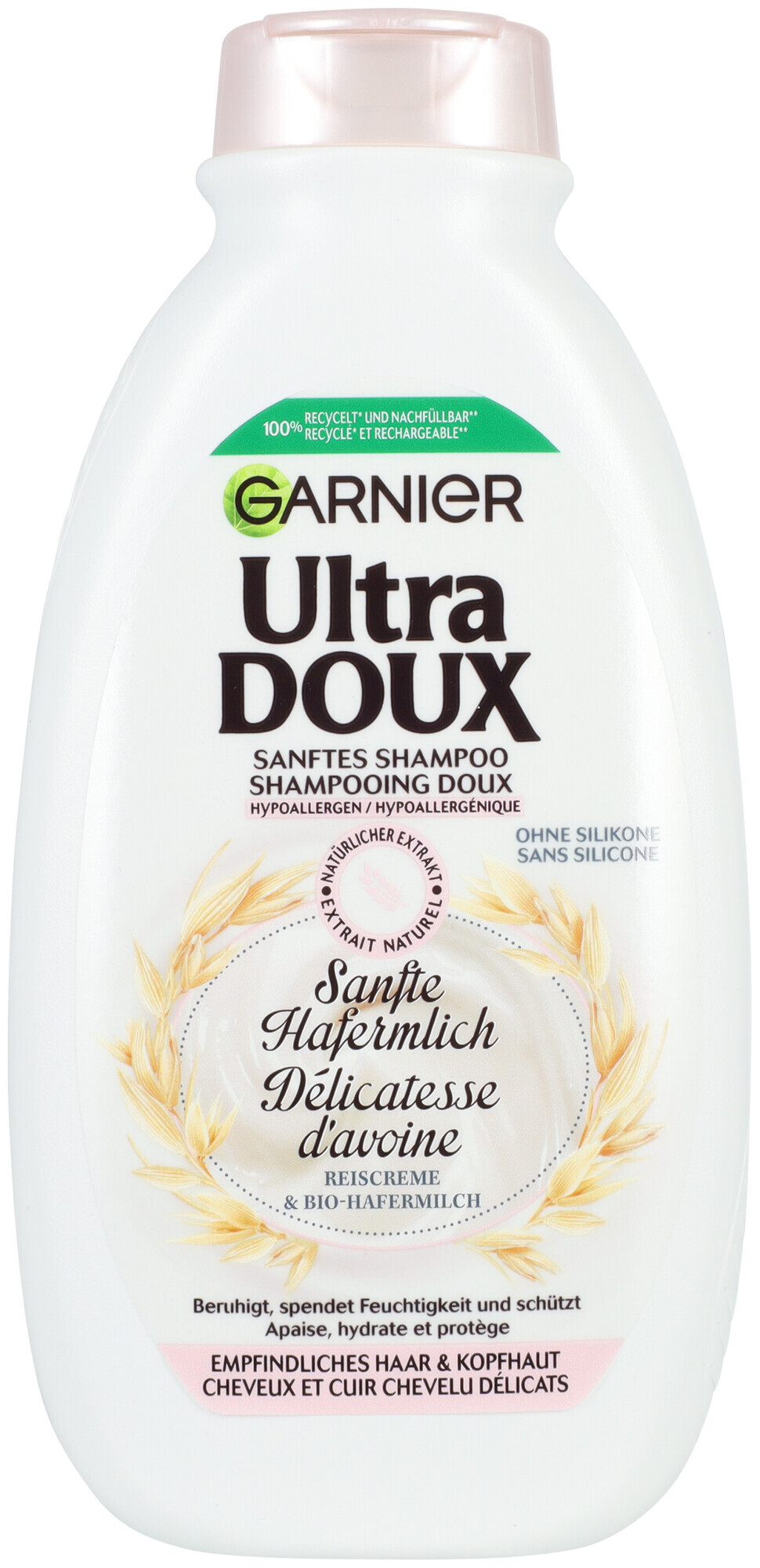 Image of Garnier Ultra Doux Sanfte Hafermilch Shampoo, mit Reiscreme und Bio-Hafermilch, 300ml