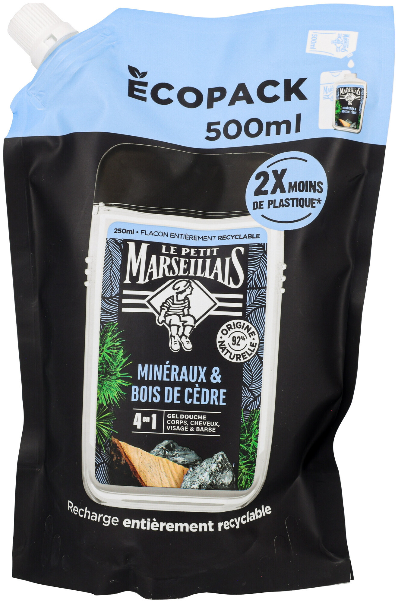 Image of Le Petit Marseillais Duschgel Mineralien & Zederholz Refill