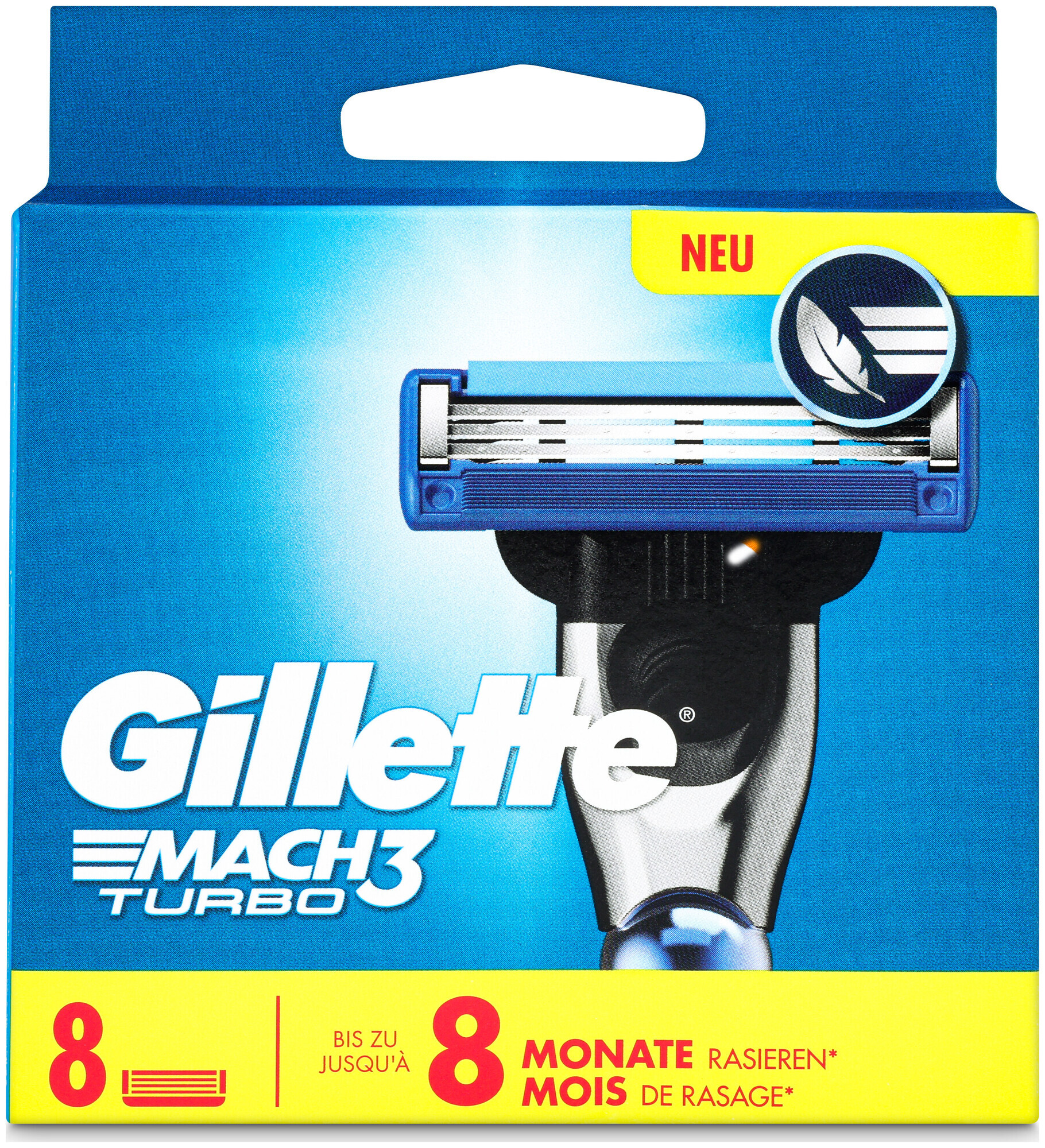 Image of Gillette Mach3 Klingen Turbo 3D Systemklingen 8 Stück