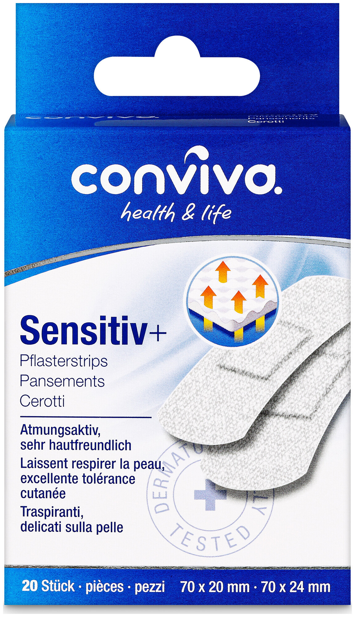 conviva Sensitiv+ Pflasterstrips 20 Stück