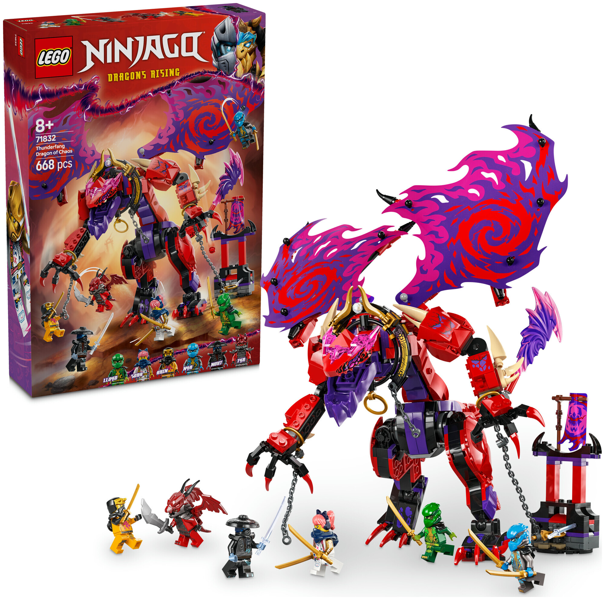 Lego Ninjago Lego Ninjago 71832 Chaosdrache Donnerzahn - Ninja Set mit 6 Minifiguren ab 8 Jahren