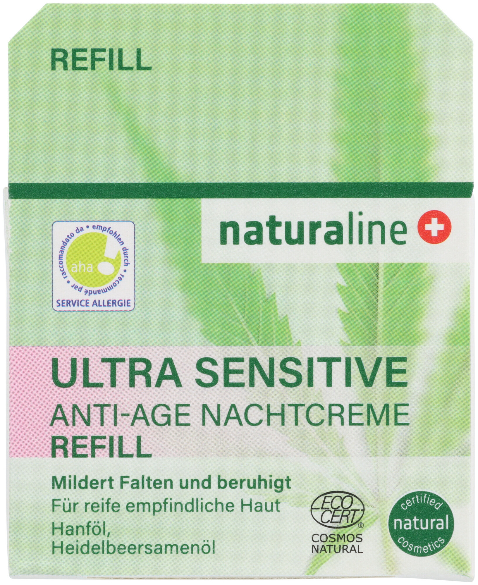 Image of Naturaline Cosmetics Naturaline Ultra Sensitive Nachtcreme Anti-Age Refill 50Ml