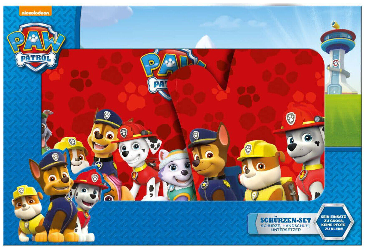 Image of Schürzen-Set Paw Patrol rot 3 Stück