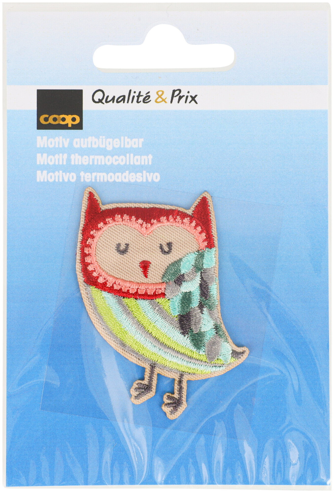 Image of Coop Applikation Eule rot grün