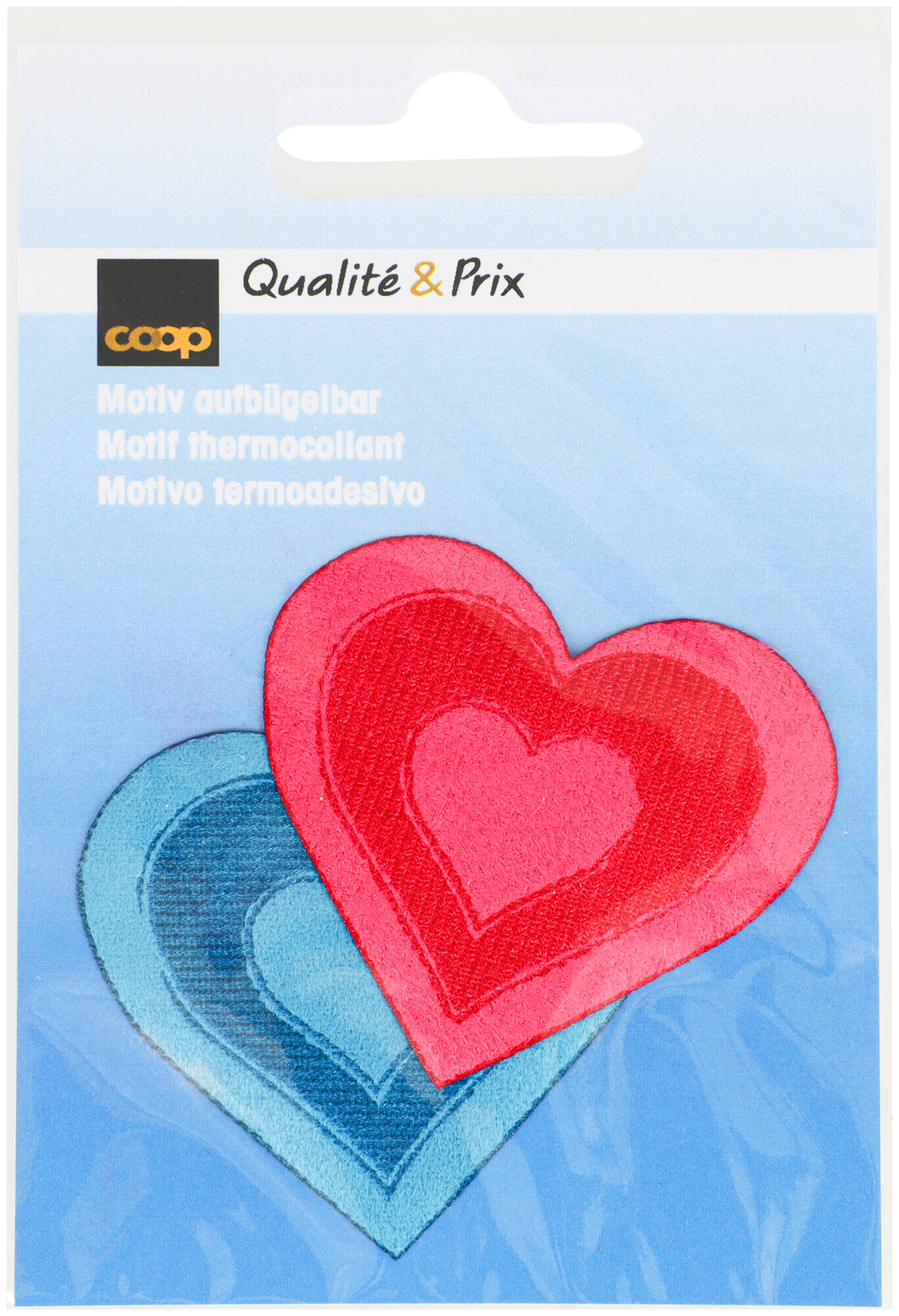 Image of Coop Applikation Herz Wildleder blau pink