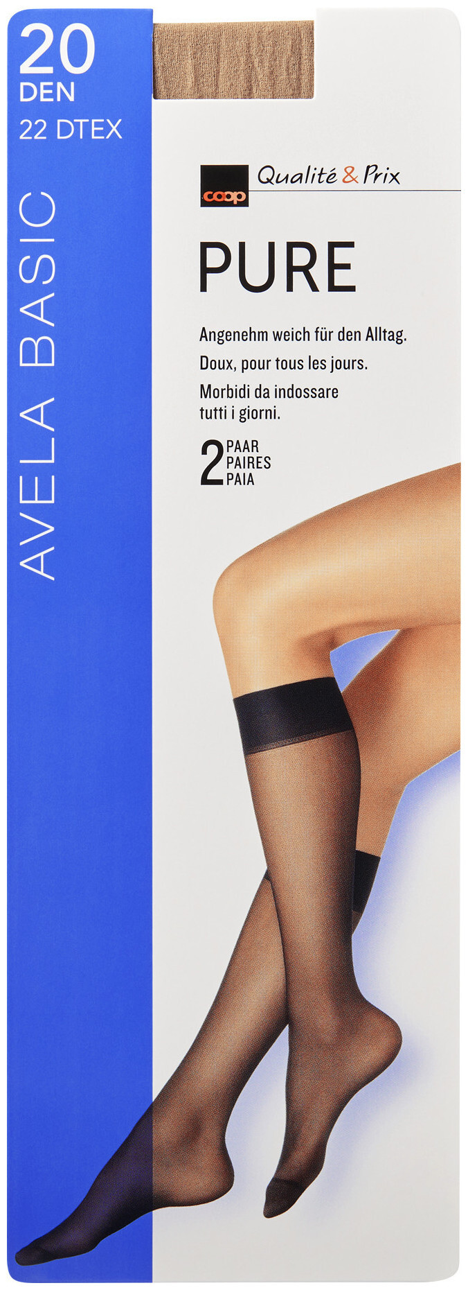 Image of Avela Kniestrumpf Pure Natural One Size